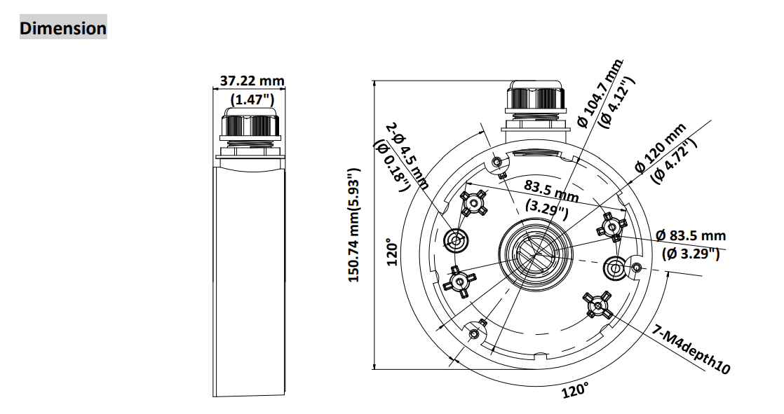 Hikvision DS1280ZJDM46 Junction Box Deep Base Connectec.uk